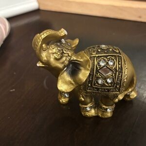 Ornate Gold Elephant Home Decor Accent